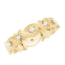 Load image into Gallery viewer, Vintage Inspired Moissanite Beaded Wedding Band