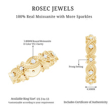 Load image into Gallery viewer, Vintage Inspired Moissanite Beaded Wedding Band