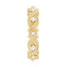 Load image into Gallery viewer, Vintage Inspired Moissanite Beaded Wedding Band