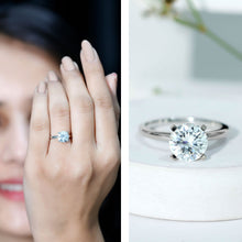 Load image into Gallery viewer, 2 Carat Lab Grown Diamond Classic Engagement Ring in Silver