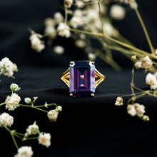 Load image into Gallery viewer, Certified 9 Carat Emerald Cut Lab Grown Amethyst Engagement Ring