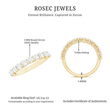 Load image into Gallery viewer, Cubic Zirconia Half Eternity Ring for Women