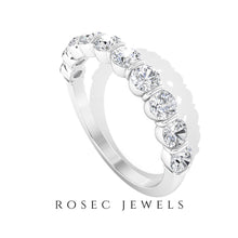 Load image into Gallery viewer, Natural Diamond Half Eternity Ring in Bar Setting