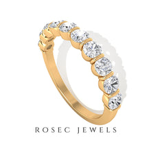 Load image into Gallery viewer, Natural Diamond Half Eternity Ring in Bar Setting