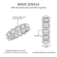 Load image into Gallery viewer, Certified Moissanite Statement Wedding Band for Women