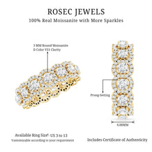 Load image into Gallery viewer, Certified Moissanite Statement Wedding Band for Women