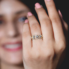 Load image into Gallery viewer, Certified Moissanite Statement Wedding Band for Women