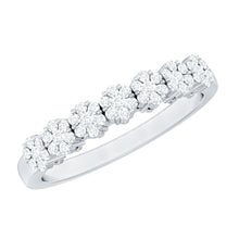 Load image into Gallery viewer, Minimalist Moissanite Flower Wedding Band for Women