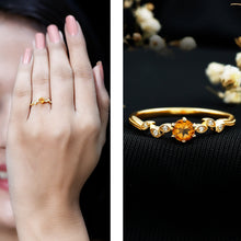 Load image into Gallery viewer, Nature Inspired Citrine and Diamond Proposal Ring for Her