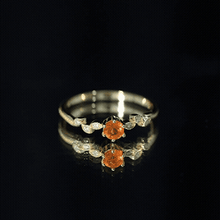 Load image into Gallery viewer, Minimalist Fire Opal and Diamond Promise Ring for Women