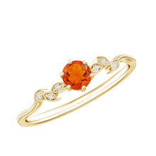 Load image into Gallery viewer, Minimalist Fire Opal and Diamond Promise Ring for Women