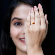 Load image into Gallery viewer, Minimalist Fire Opal and Diamond Promise Ring for Women