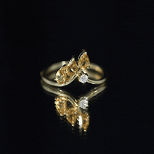 Load image into Gallery viewer, Certified Pear Shaped Citrine Ring Guard with Lab Diamond