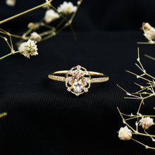 Load image into Gallery viewer, Vintage Inspired Morganite Engagement Ring with Diamonds