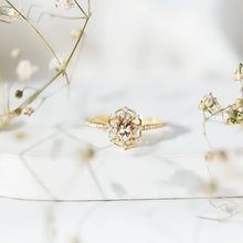 Load image into Gallery viewer, Vintage Inspired Morganite Engagement Ring with Diamonds