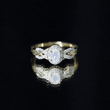 Load image into Gallery viewer, Genuine Ethiopian Opal and Diamond Oval Engagement Ring