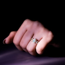 Load image into Gallery viewer, Genuine Ethiopian Opal and Diamond Oval Engagement Ring