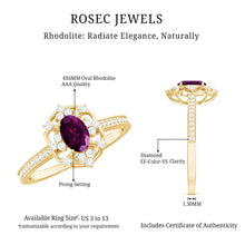 Load image into Gallery viewer, Vintage Engagement Ring with Rhodolite Garnet and Diamond