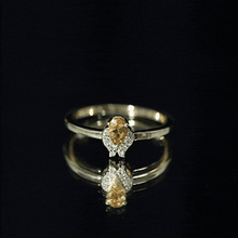 Load image into Gallery viewer, Minimalist Citrine and Diamond Promise Ring for Her in Silver