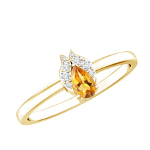 Load image into Gallery viewer, Minimalist Citrine and Diamond Promise Ring for Her in Silver