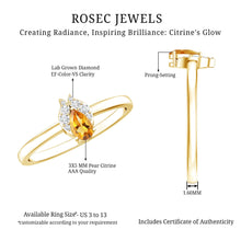 Load image into Gallery viewer, Minimalist Citrine and Diamond Promise Ring for Her in Silver