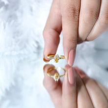 Load image into Gallery viewer, Minimalist Citrine and Diamond Promise Ring for Her in Silver