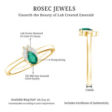 Load image into Gallery viewer, Womens Lab Grown Emerald and Diamond Promise Ring in Silver