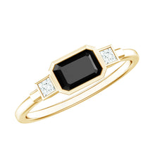 Load image into Gallery viewer, Lab Grown Black Diamond Bezel Set Engagement Ring For Women
