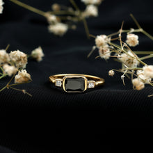 Load image into Gallery viewer, Lab Grown Black Diamond Bezel Set Engagement Ring For Women