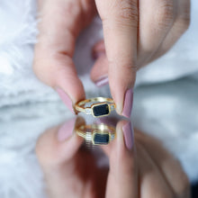 Load image into Gallery viewer, Lab Grown Black Diamond Bezel Set Engagement Ring For Women