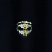 Load image into Gallery viewer, 0.75 Carat Emerald Cut Lab Created Yellow Sapphire Promise Engagement Ring