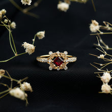 Load image into Gallery viewer, Certified Lab Grown Ruby Diamond Retro Engagement Ring