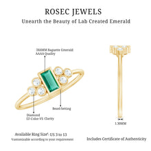 Load image into Gallery viewer, Bezel Set Lab Grown Emerald and Diamond Pre Engagement Ring