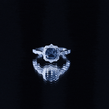 Load image into Gallery viewer, Genuine London Blue Topaz Antique Looking Engagement Ring in Silver