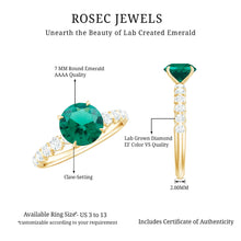 Load image into Gallery viewer, Womens Lab Grown Emerald Engagement Ring with Diamonds