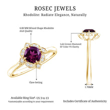 Load image into Gallery viewer, Vintage Style Rhodolite Garnet and Diamond Engagement Ring