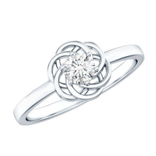 Load image into Gallery viewer, Solitaire Lab Grown Diamond Flower Promise Ring with Certificate