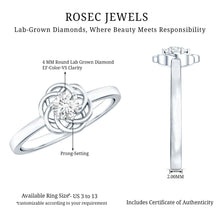 Load image into Gallery viewer, Solitaire Lab Grown Diamond Flower Promise Ring with Certificate