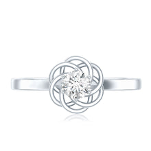 Load image into Gallery viewer, Solitaire Lab Grown Diamond Flower Promise Ring with Certificate