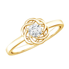 Load image into Gallery viewer, Solitaire Lab Grown Diamond Flower Promise Ring with Certificate