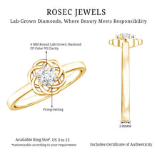 Load image into Gallery viewer, Solitaire Lab Grown Diamond Flower Promise Ring with Certificate