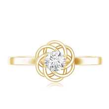 Load image into Gallery viewer, Solitaire Lab Grown Diamond Flower Promise Ring with Certificate