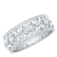 Load image into Gallery viewer, Floral Inspired Lab Grown Diamond Filigree Wedding Band
