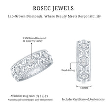 Load image into Gallery viewer, Floral Inspired Lab Grown Diamond Filigree Wedding Band