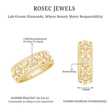 Load image into Gallery viewer, Floral Inspired Lab Grown Diamond Filigree Wedding Band