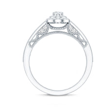 Load image into Gallery viewer, Vintage Inspired Lab Grown Diamond Double Halo Engagement Ring
