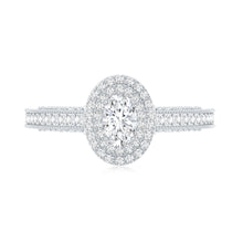Load image into Gallery viewer, Vintage Inspired Lab Grown Diamond Double Halo Engagement Ring