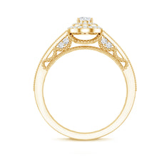 Load image into Gallery viewer, Vintage Inspired Lab Grown Diamond Double Halo Engagement Ring
