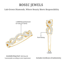 Load image into Gallery viewer, Pave Set Lab Grown Diamond Infinity Wedding Band