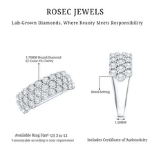 Load image into Gallery viewer, 3 Row Lab Grown Diamond Wide Wedding Band with Certificate